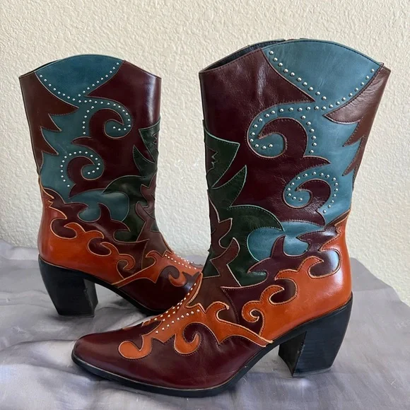 Jeffrey Campbell Saddle Up Western Pull On Boots 9 SOLD OUT - Picture 10 of 12